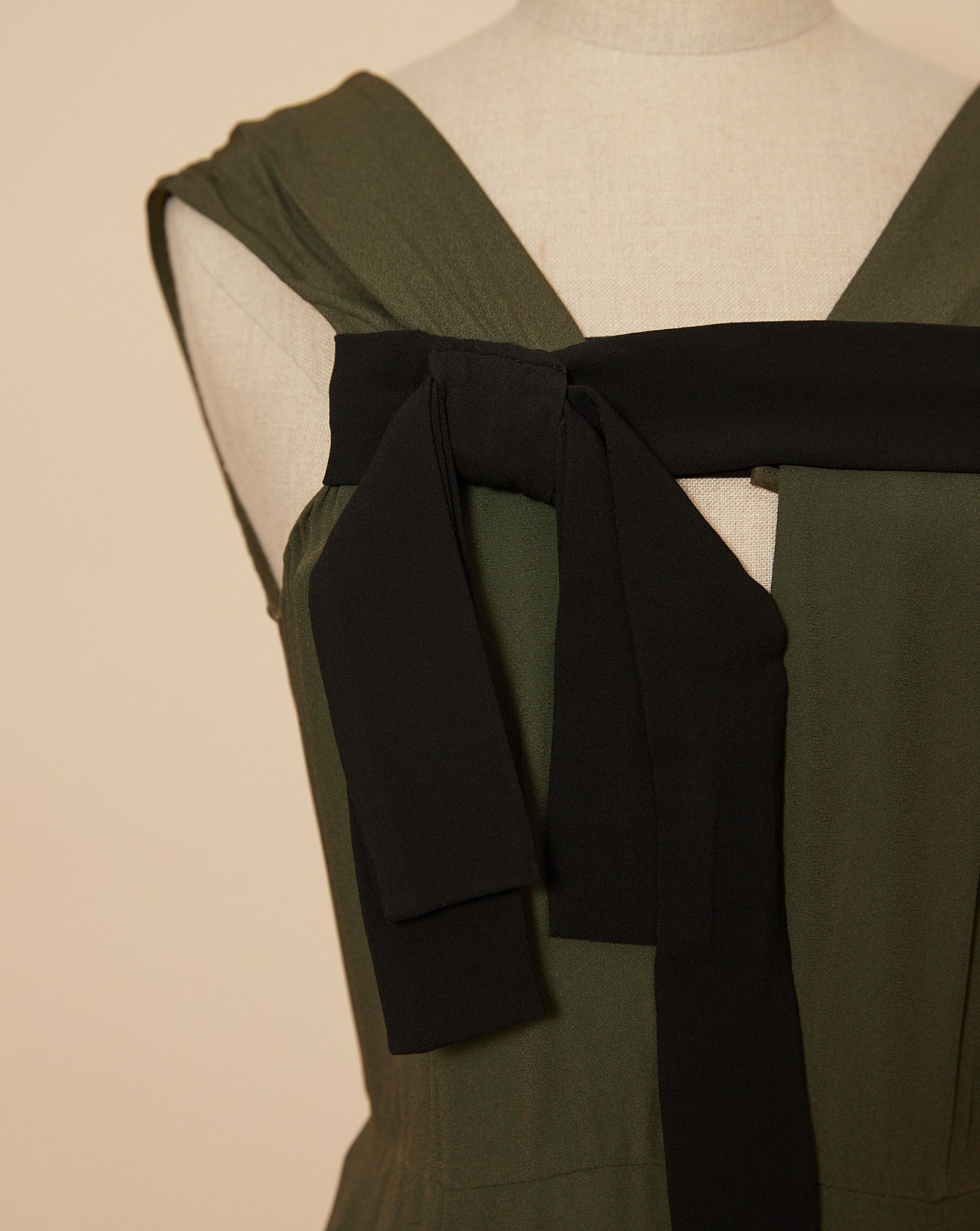 Khaki Bow Dress