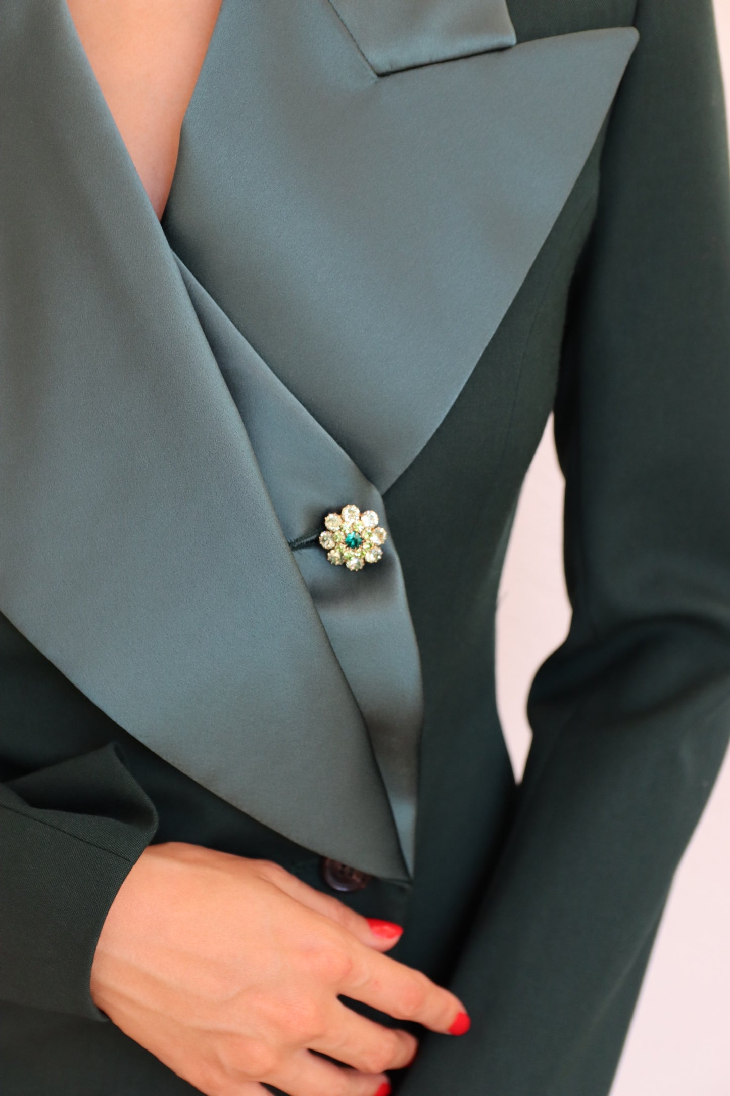 Y Project Green Satin Blazer