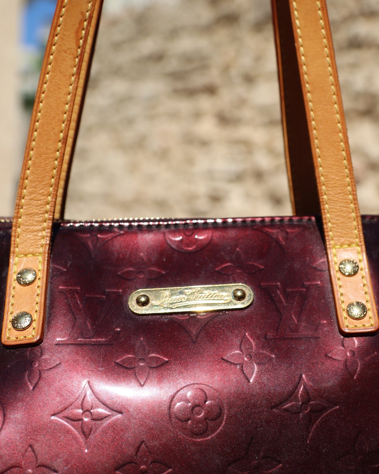Louis Vuitton Monogram Vernis Bellevue GM Tote Bag – Amarante