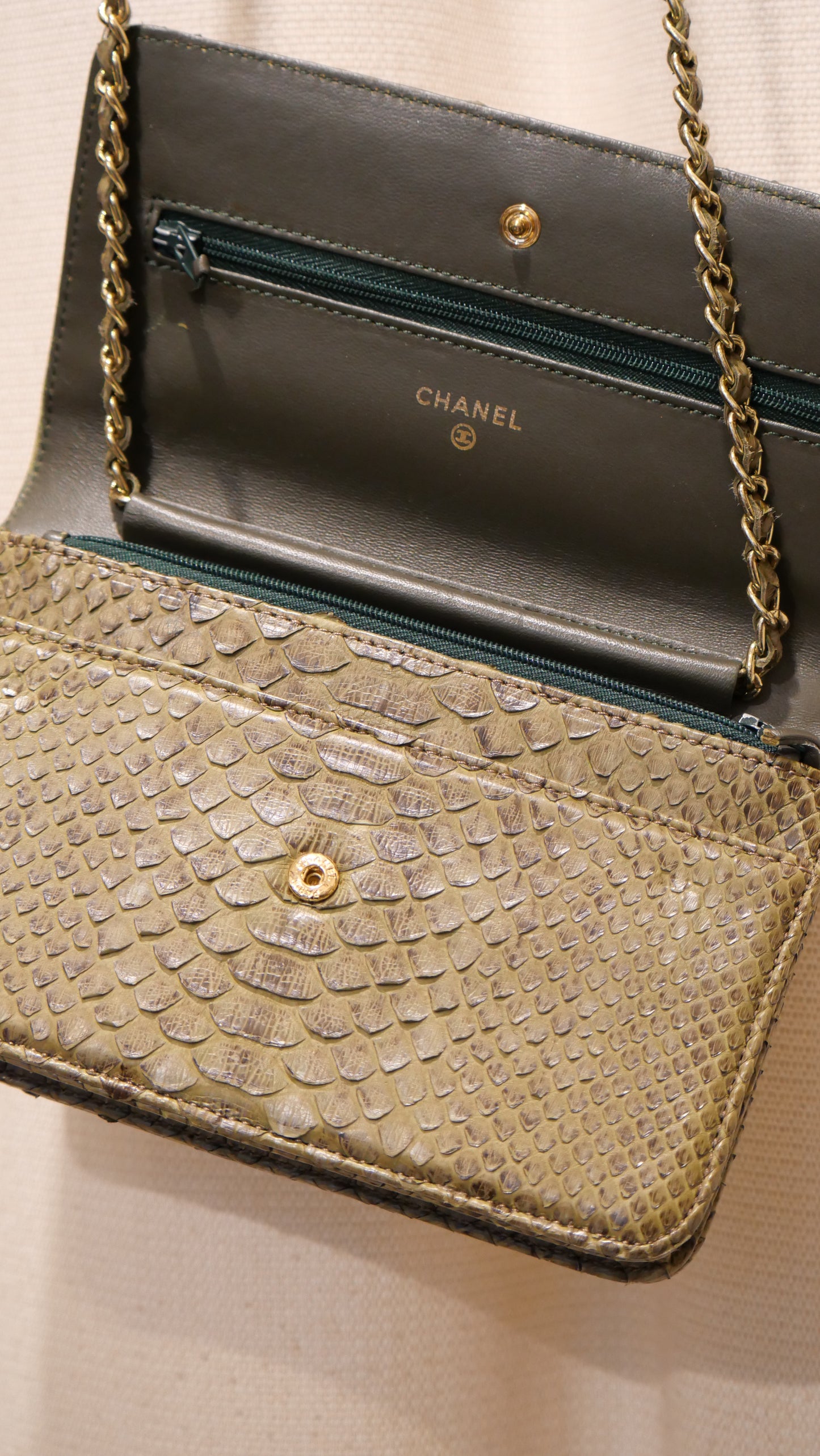 Chanel Bag Python green