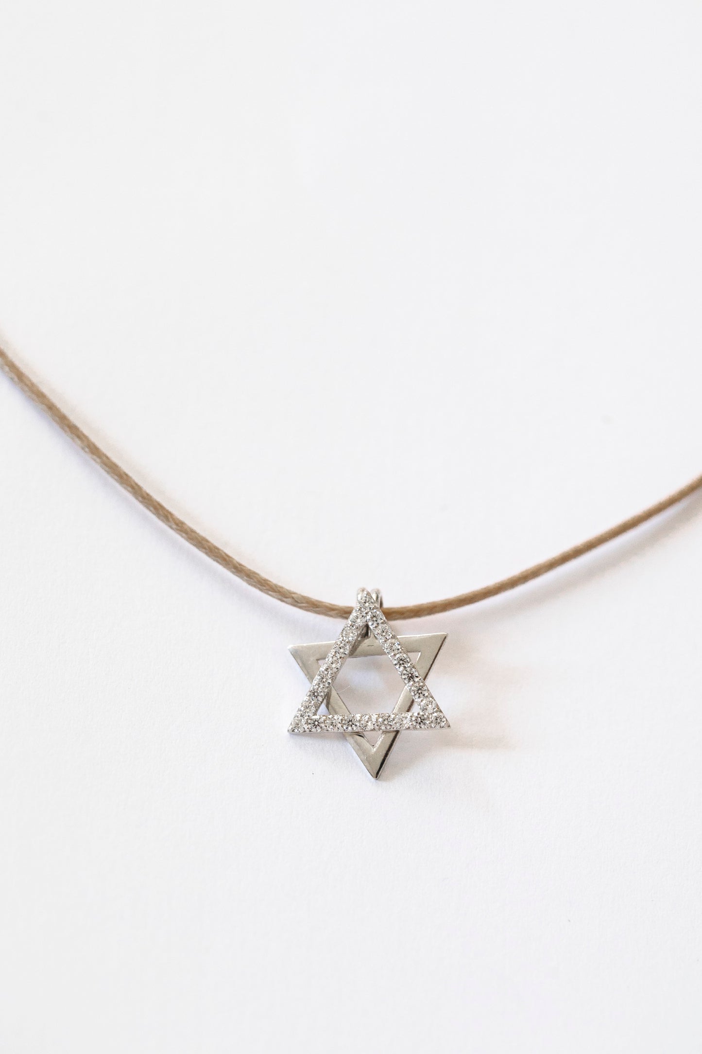 Sterling Silver & Zircon Magen David Necklace