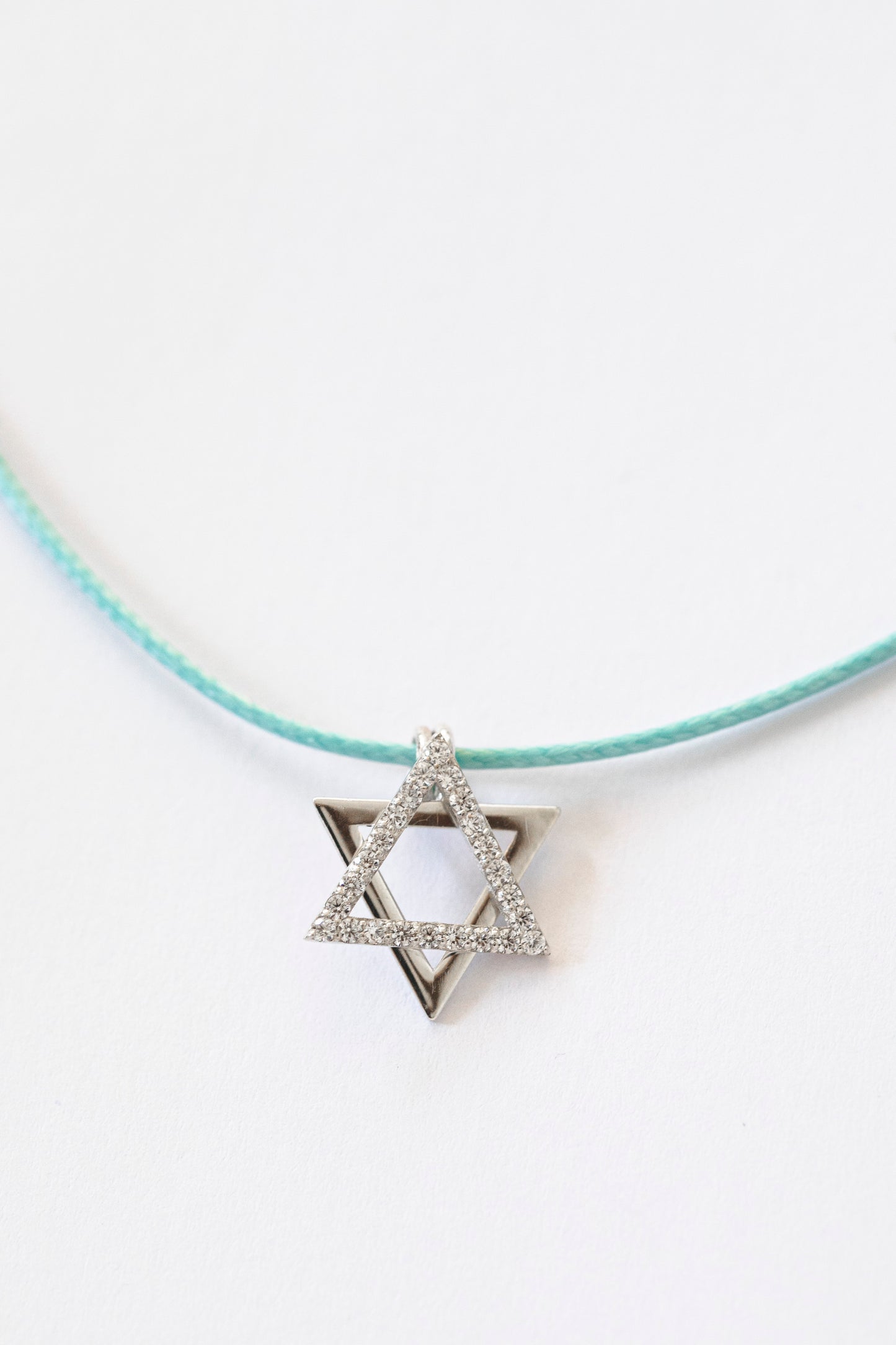 Sterling Silver & Zircon Magen David Necklace