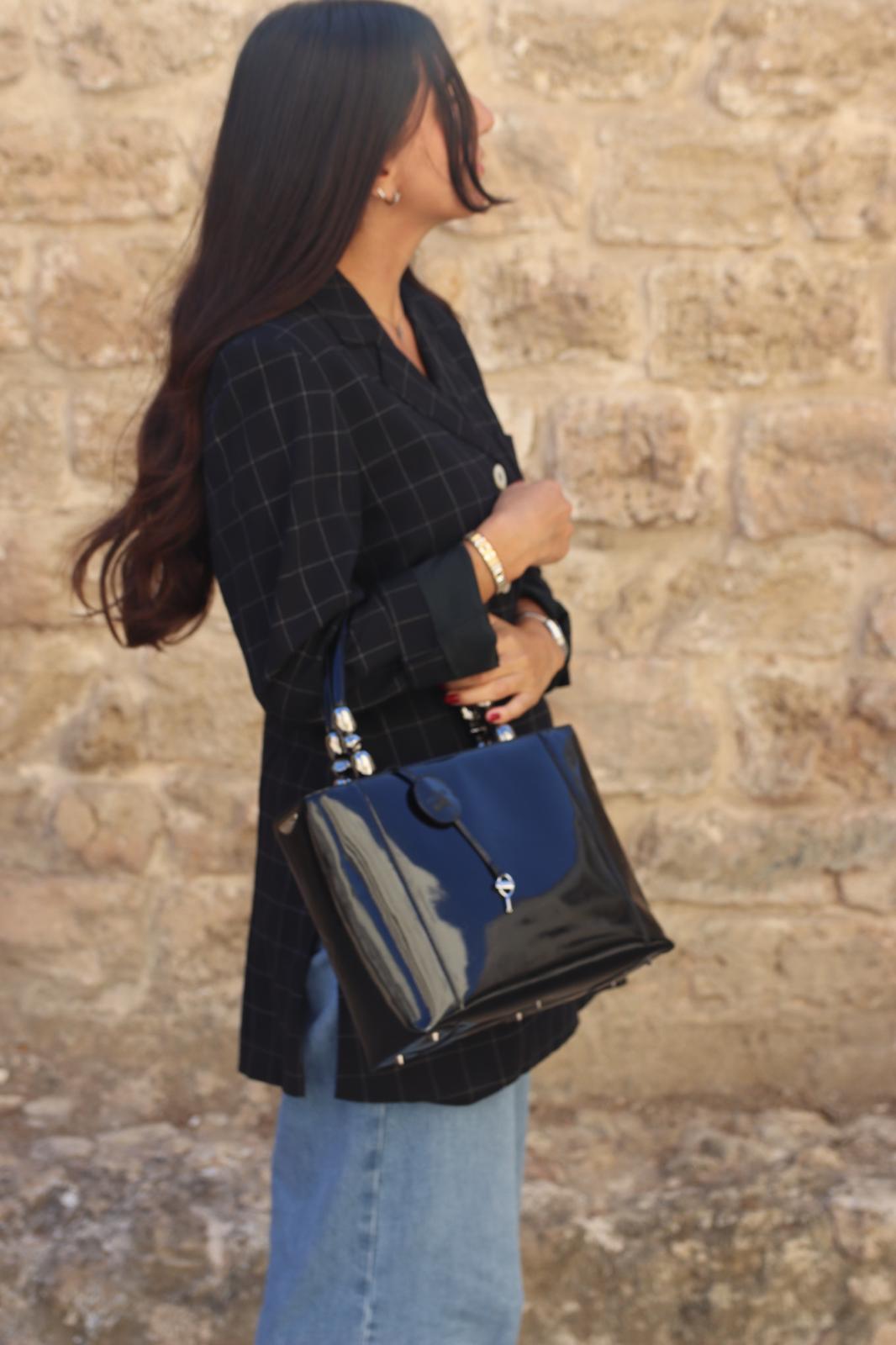 Lady Perla Dior Patent Leather Black