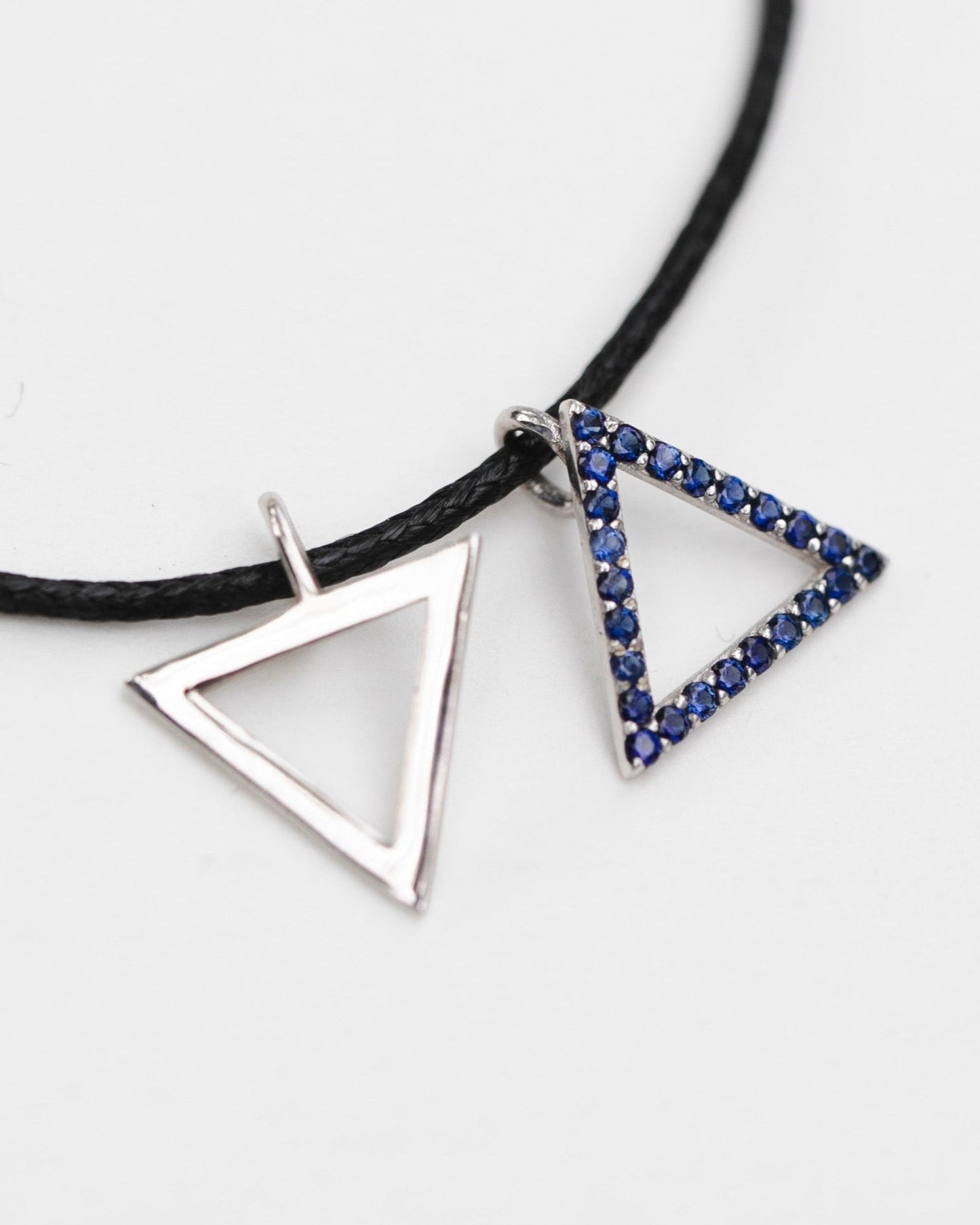 White Gold & Sapphire Magen David Necklace