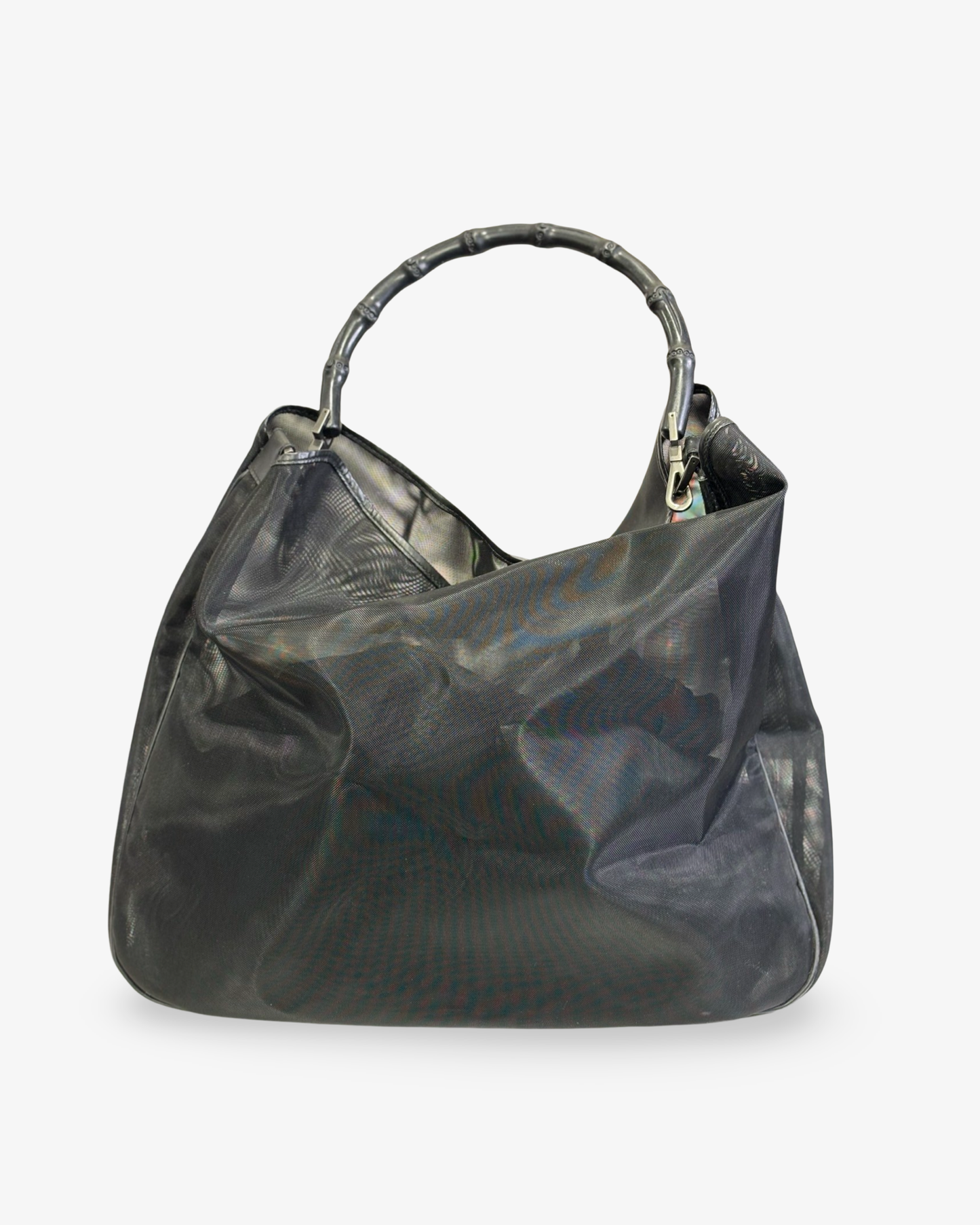 GUCCI Black Nylon with Bamboo Handle