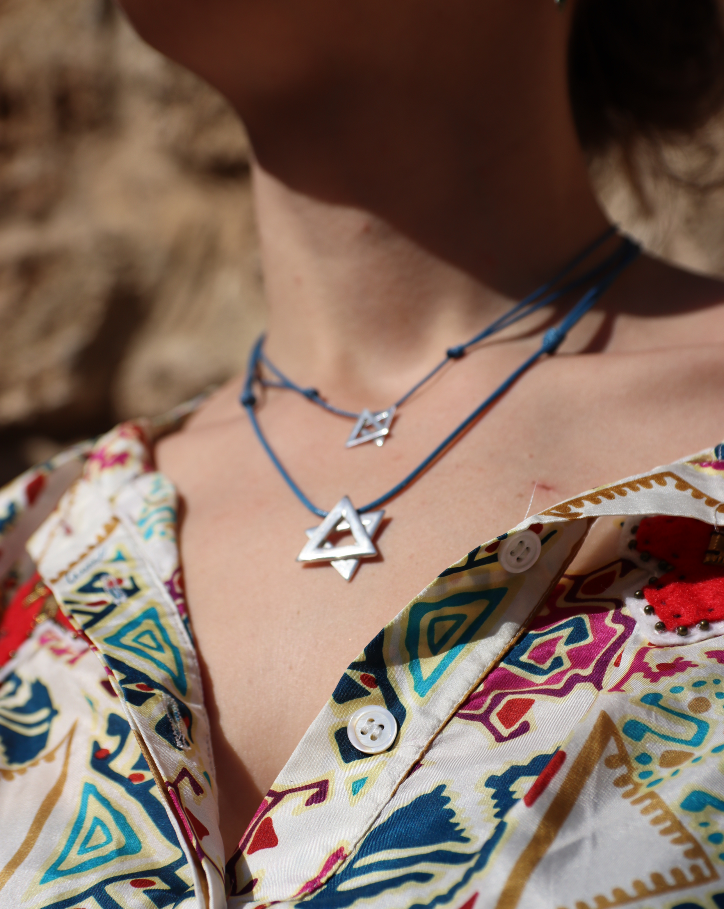 Large Silver Magen David Necklace