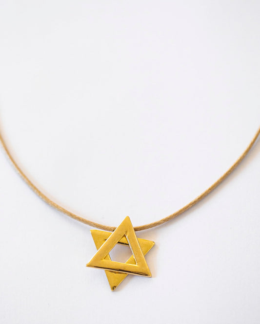 Large Gold Plated Magen David Necklace