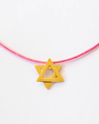 Small Gold Plated Magen David Necklace