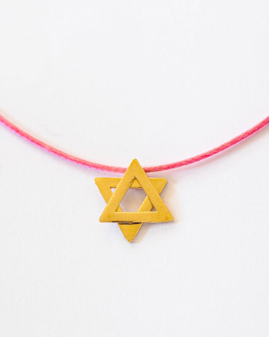 Small Gold Plated Magen David Necklace