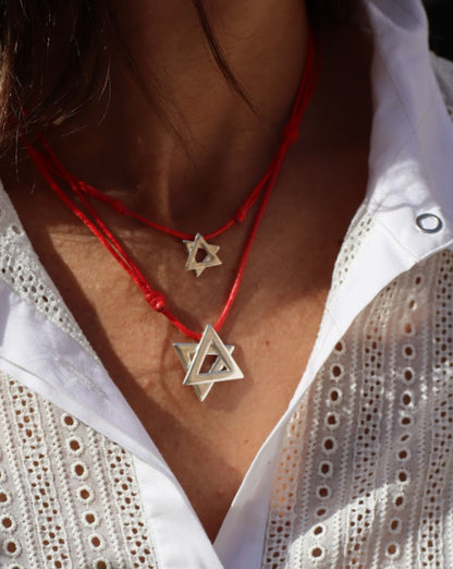 Small Silver Magen David Necklace