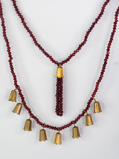 Holly Multi Flower Grenat Necklace