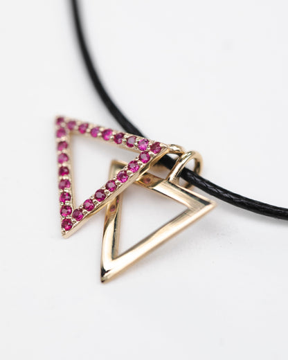 Gold & Ruby Star of David Pendant