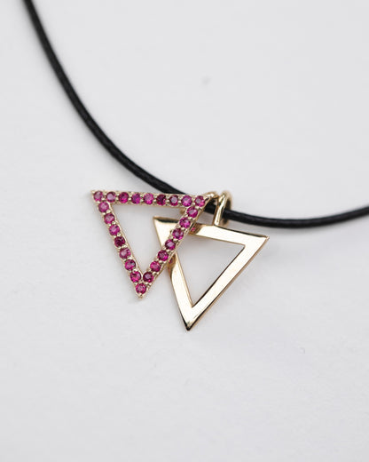 Gold & Ruby Star of David Pendant