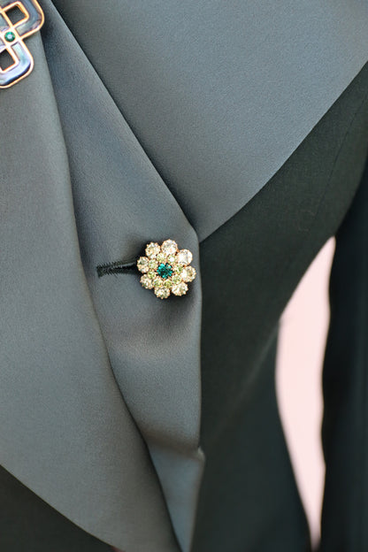 Y Project Green Satin Blazer
