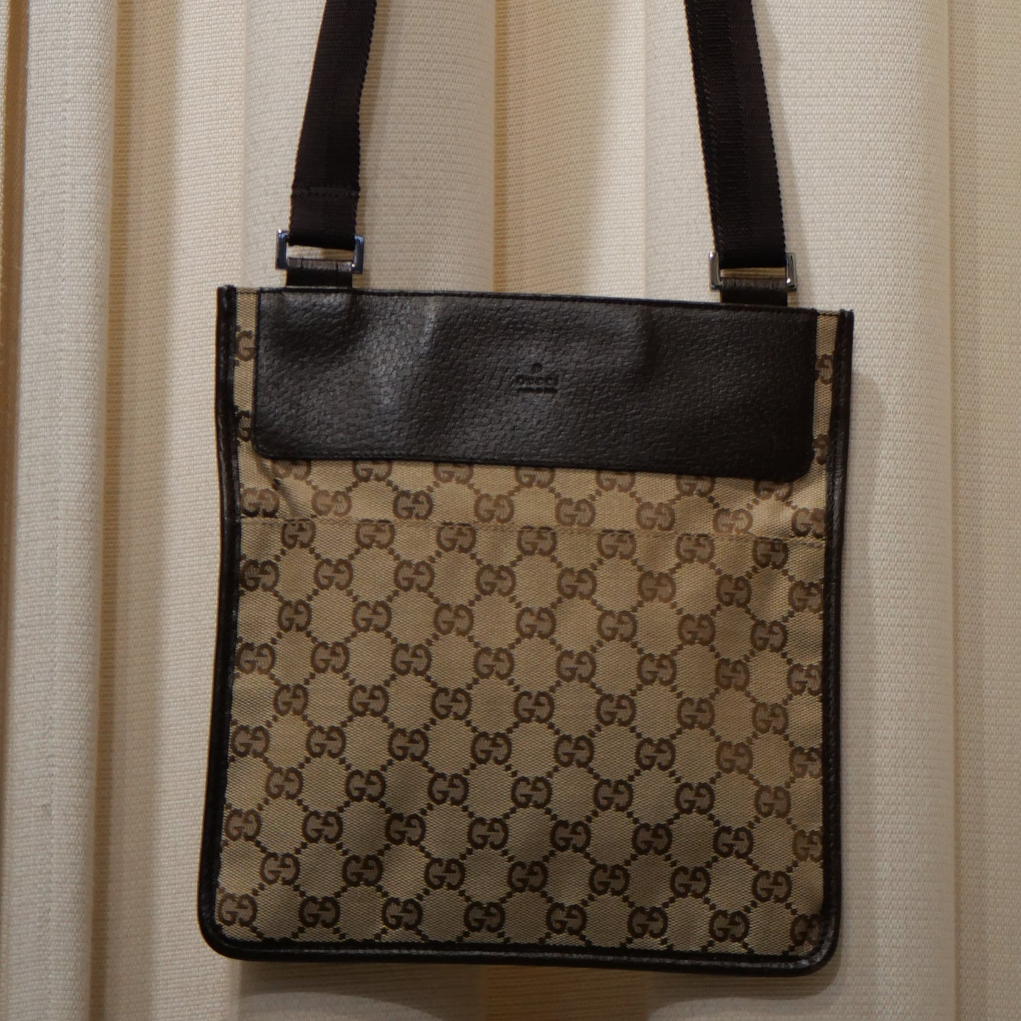 Gucci Monogram Messenger Crossbody Bag