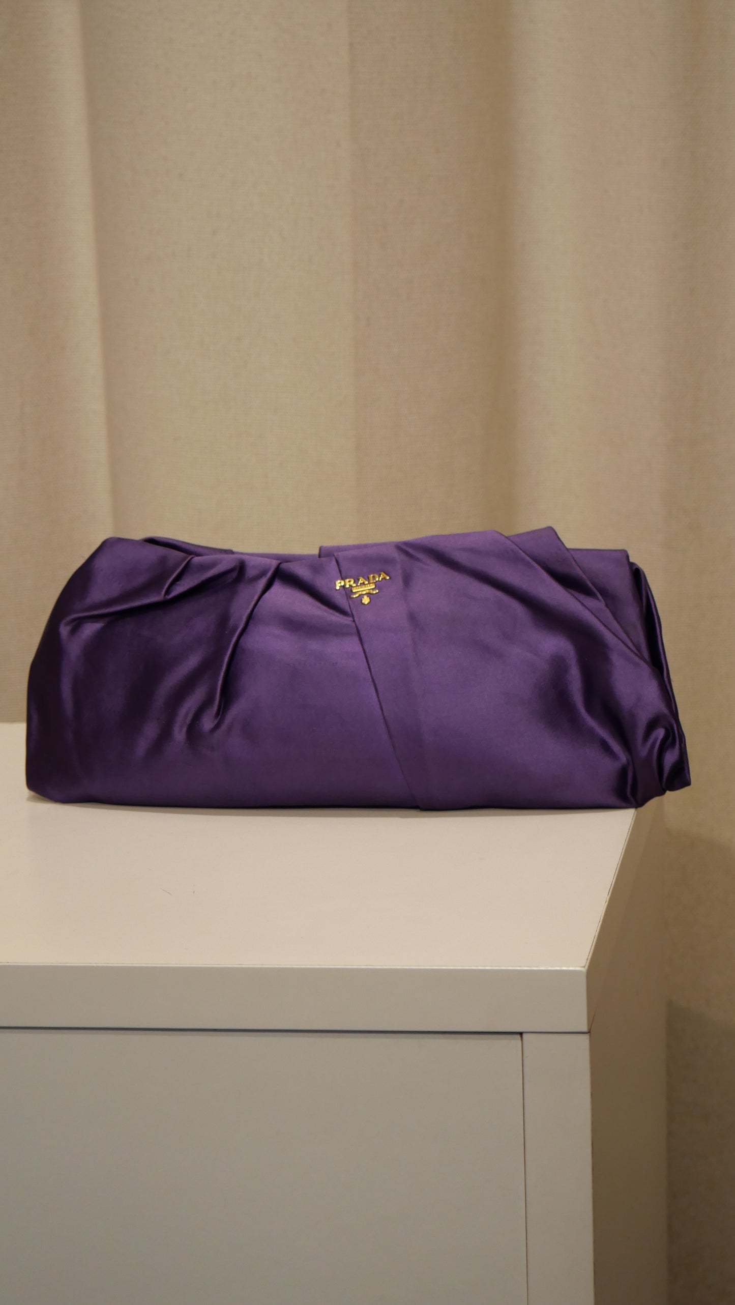Prada Clutch Purple Satin