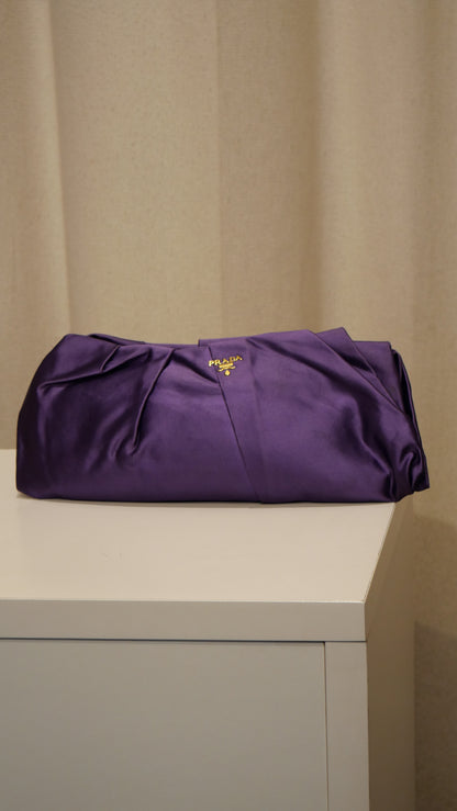 Prada Clutch Purple Satin