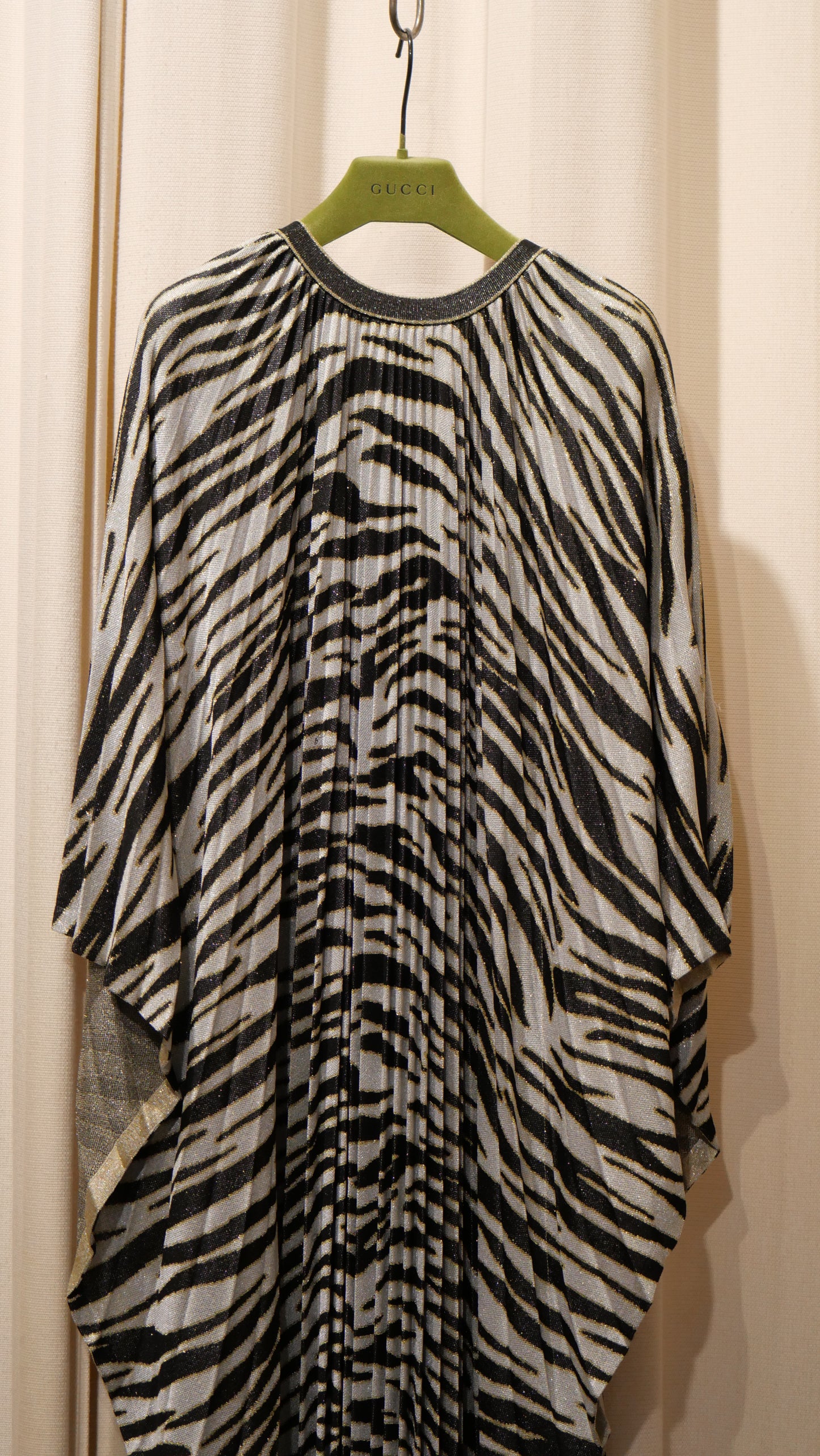 Gucci zebra-print metallic gown