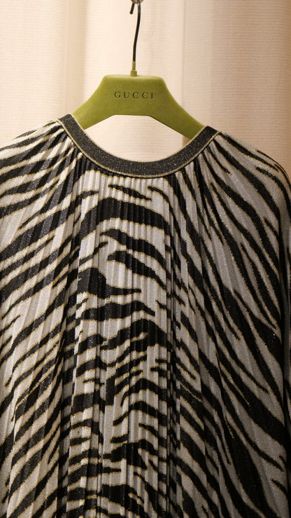 Gucci zebra-print metallic gown