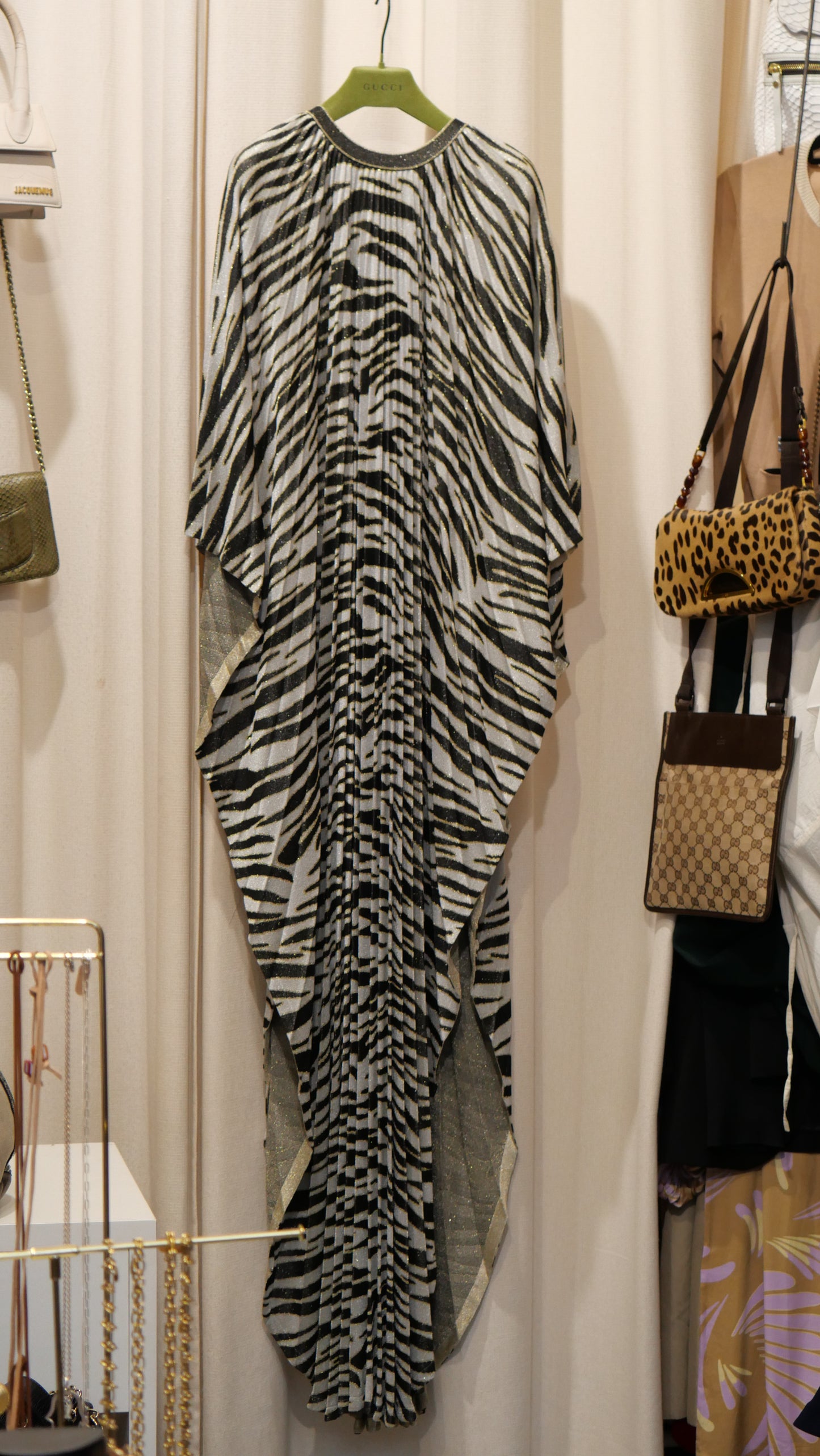 Gucci zebra-print metallic gown