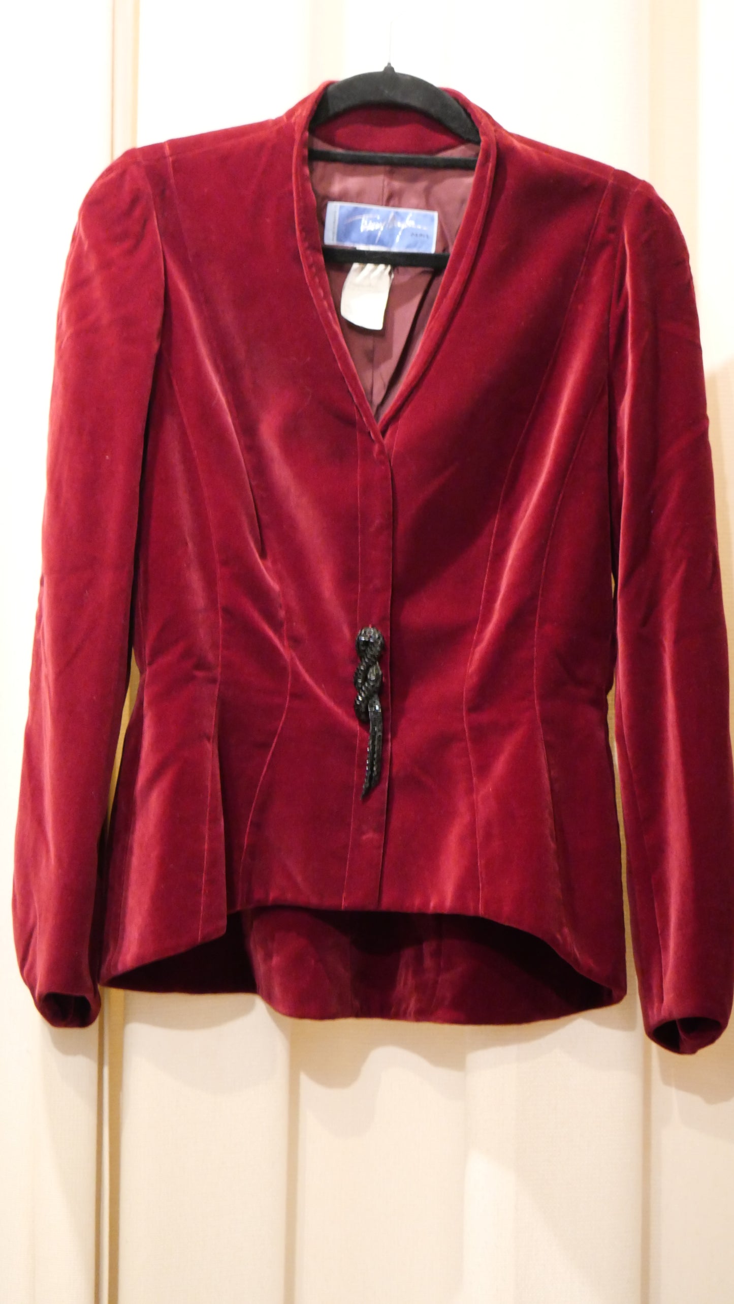 Mugler bordeaux velvet blazer