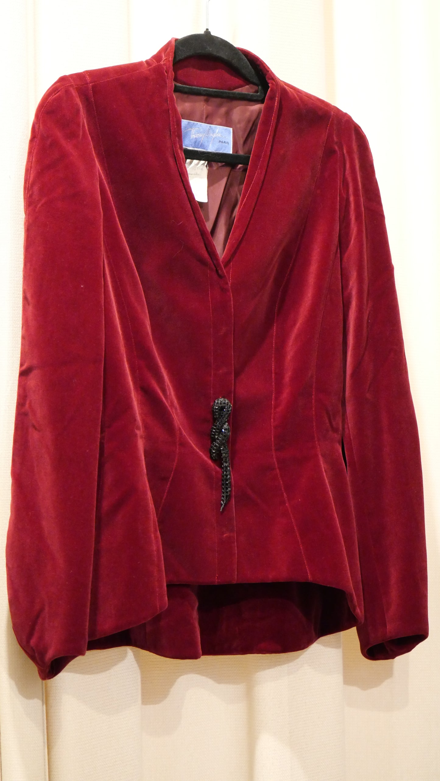 Mugler bordeaux velvet blazer