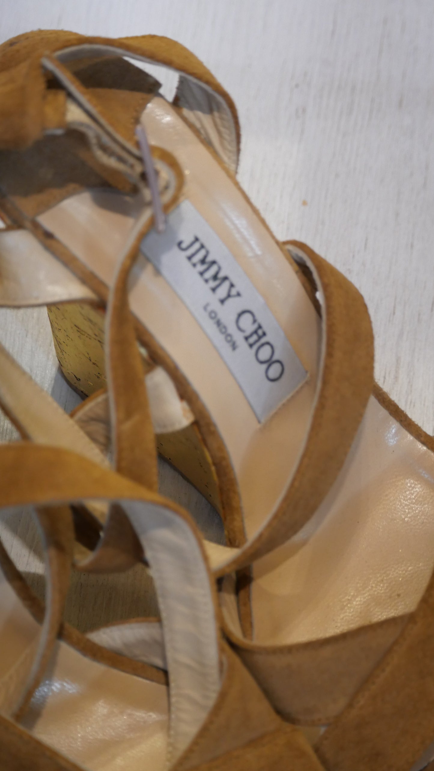 Jimmy Choo brown suede platform sandals