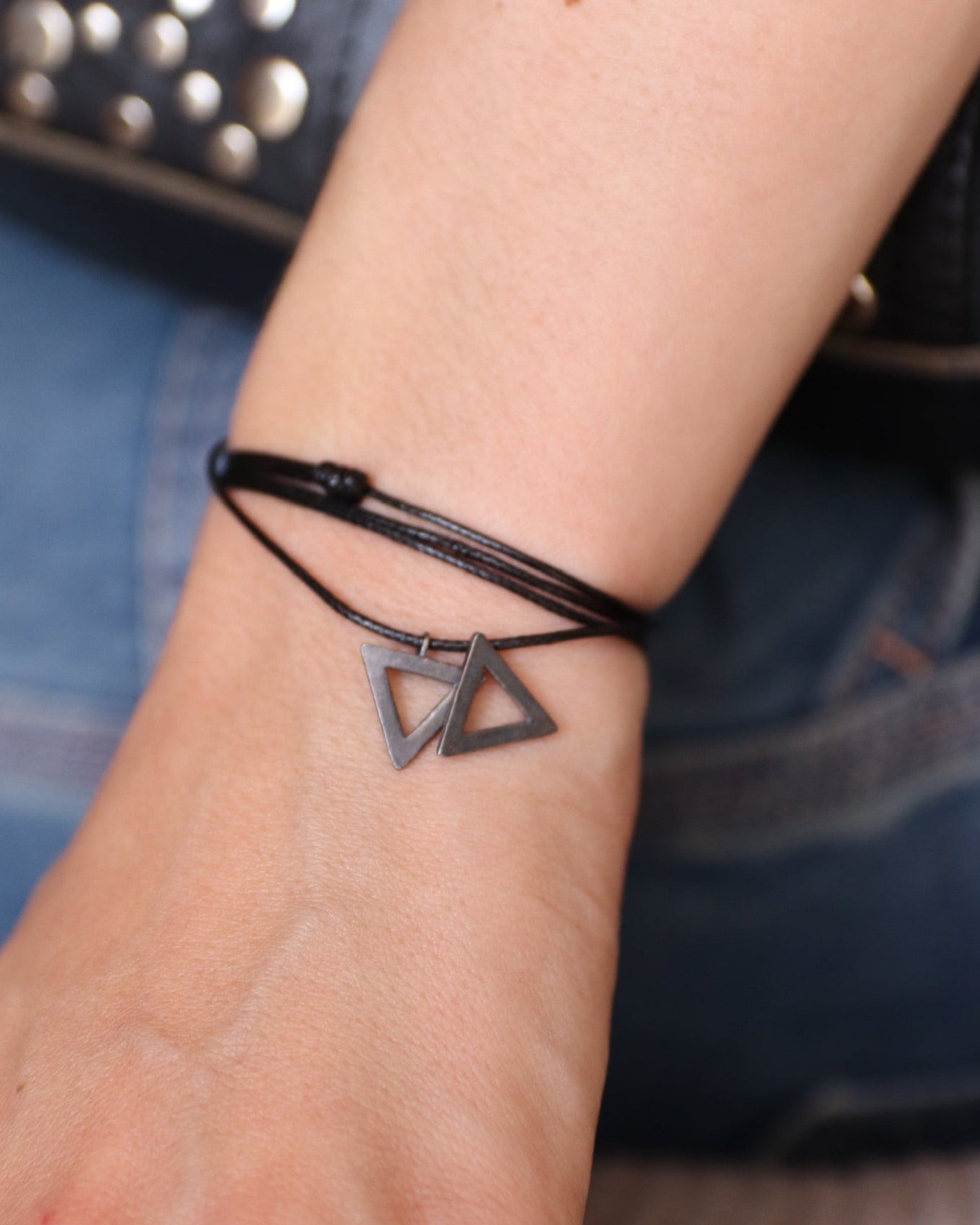 Small Black Silver Magen David Necklace