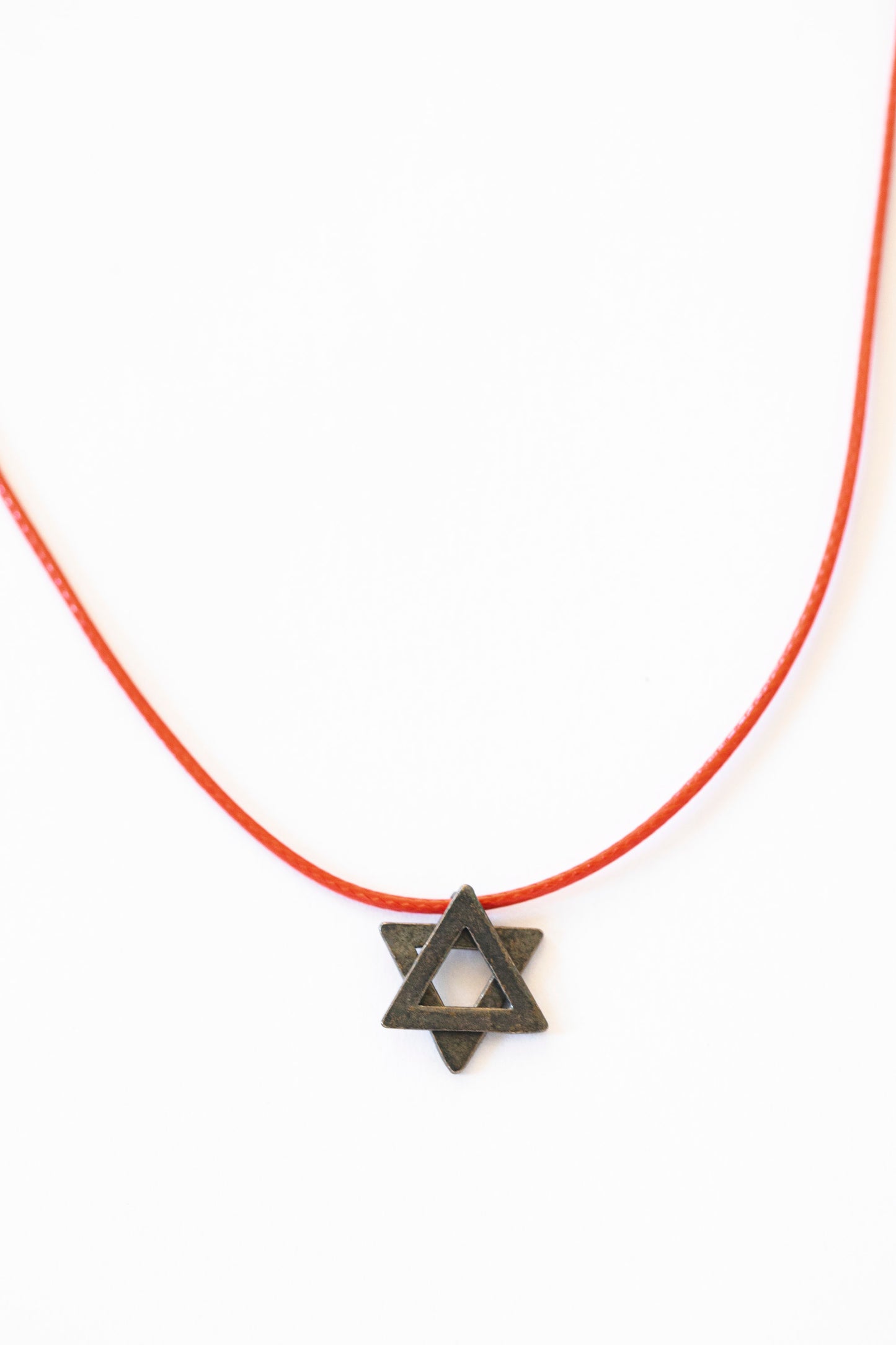 Small Black Silver Magen David Necklace