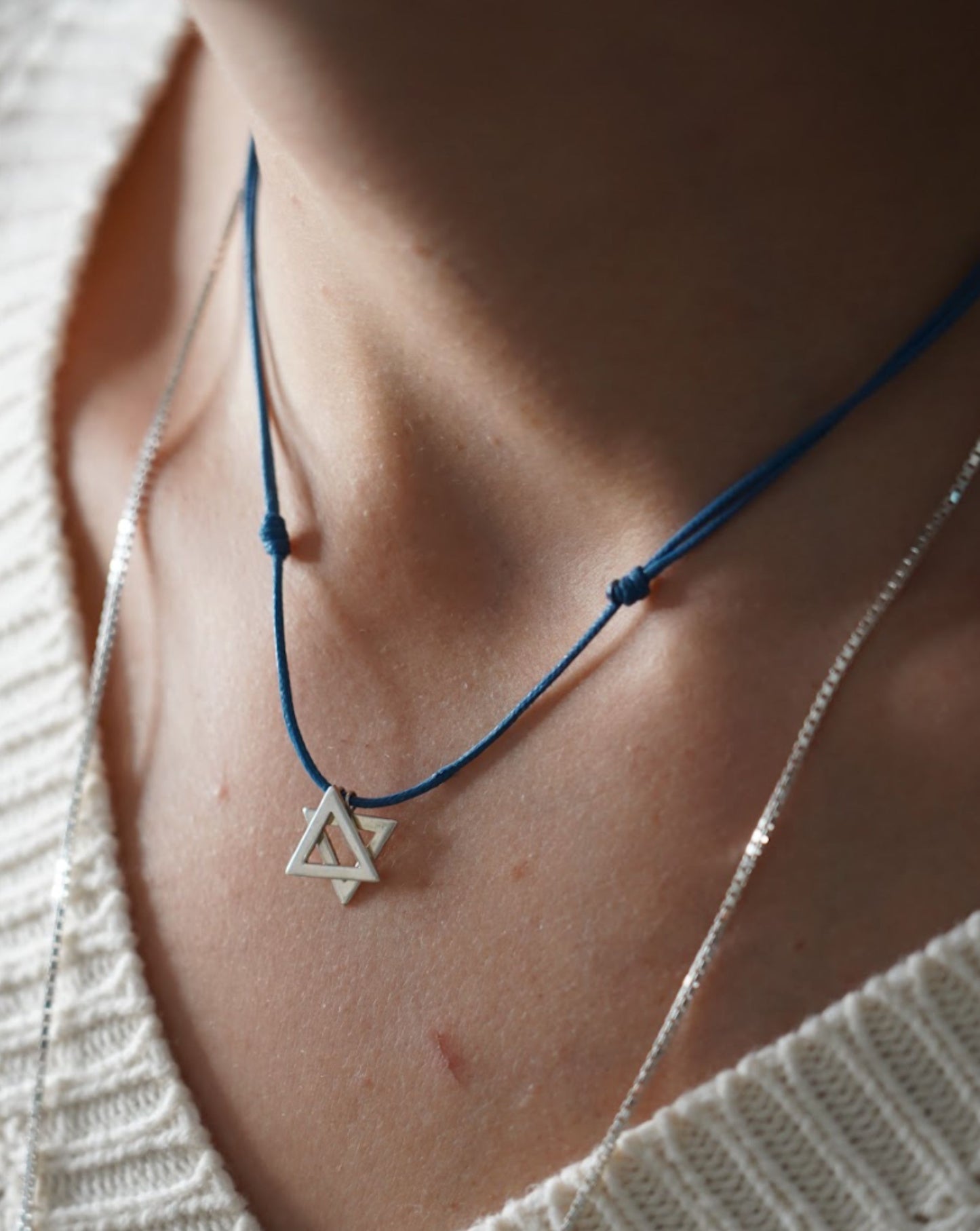 Small Silver Magen David Necklace