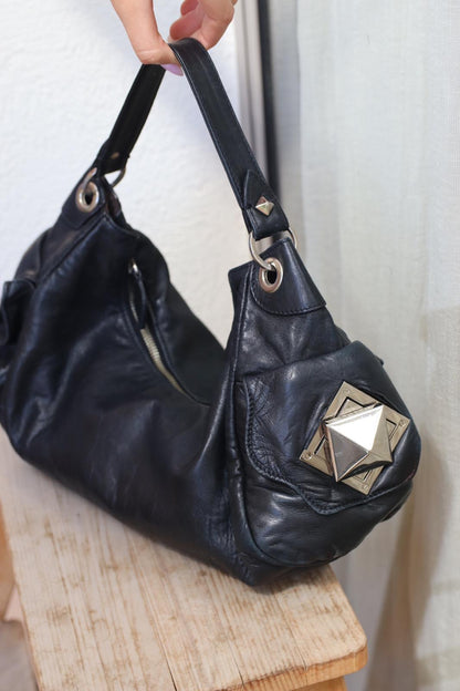 Sonia Rykiel handbag black lambskin leather