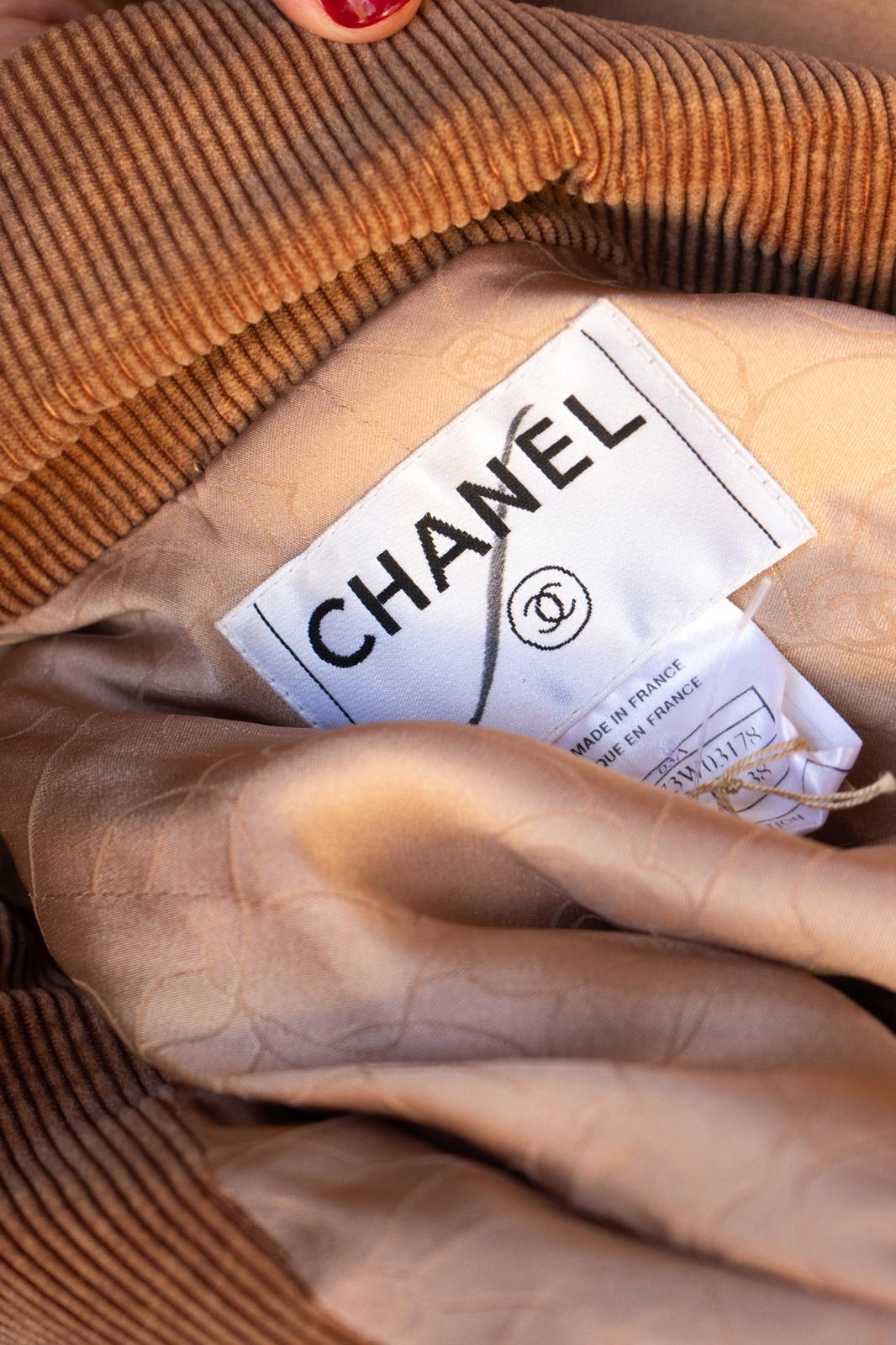 Chanel brown tweed jacket sequins