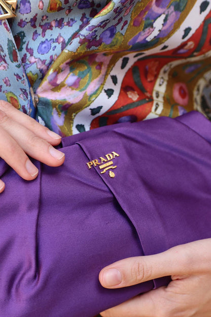 Prada Clutch Purple Satin