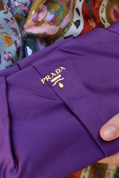 Prada Clutch Purple Satin