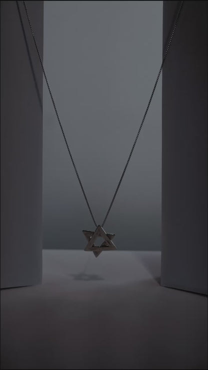 Large Silver Magen David Necklace