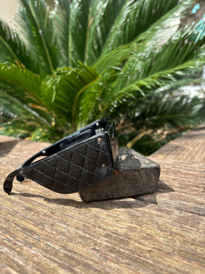 Chanel Rare Vintage 1988 Quilted Lambskin Sunglasses